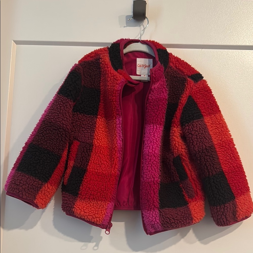 Cat & Jack Red and Pink Fleece Jacket 4T